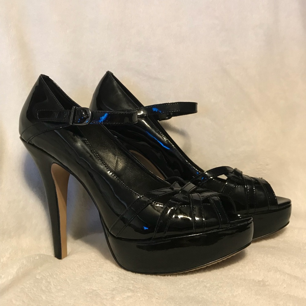 Vince Camuto Shiny Black Heels